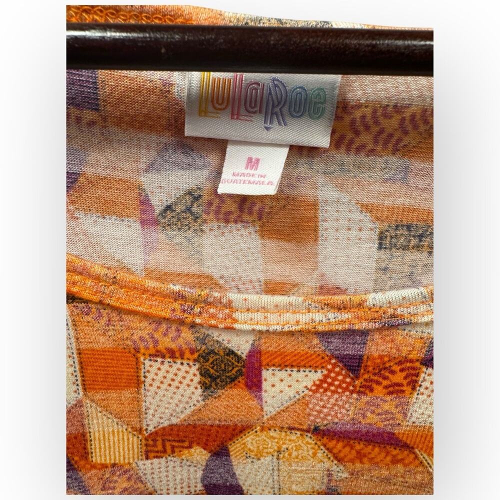 NWT LuLaRoe Irma High-Low Tunic Top – Orange Purple Geometric Print – Medium - Picture 4 of 6